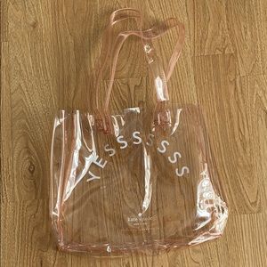 Pink clear KATE SPADE tote